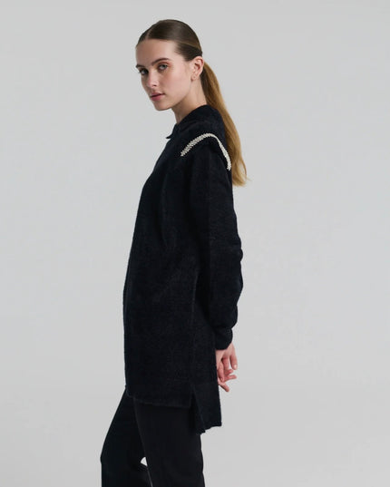 Wool Blouse with Crystal beads