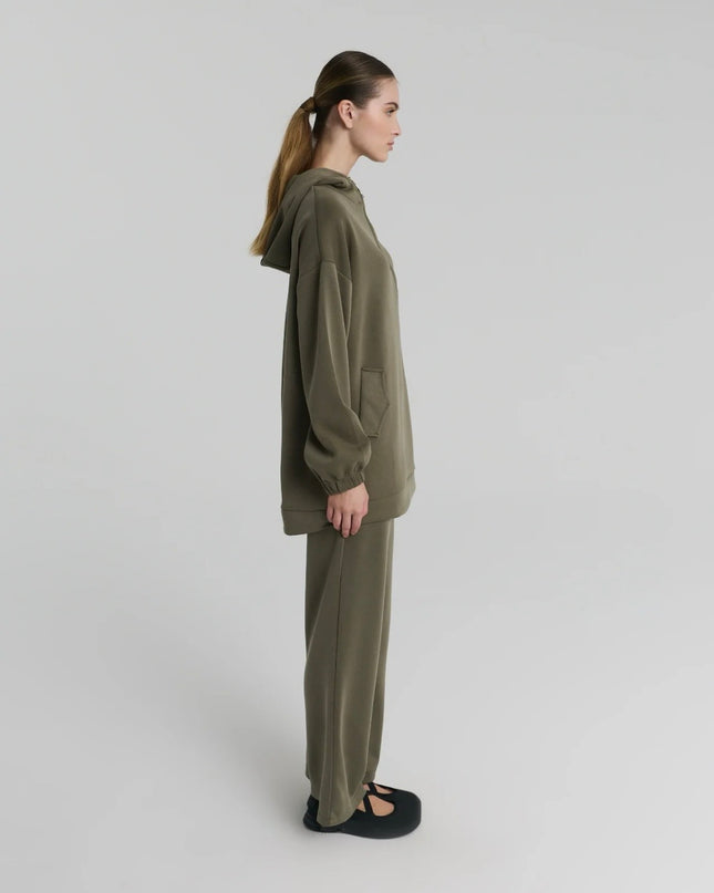 Half zipper Hooded Blouse
