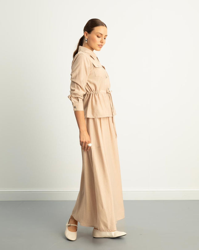 Drawstring Waist Skirt Set
