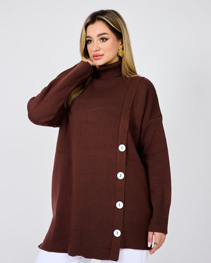 Wool Blouse with Side Buttons