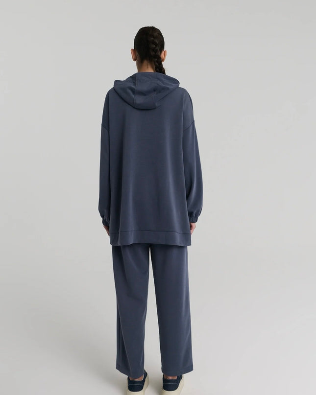 Half zipper Hooded Blouse