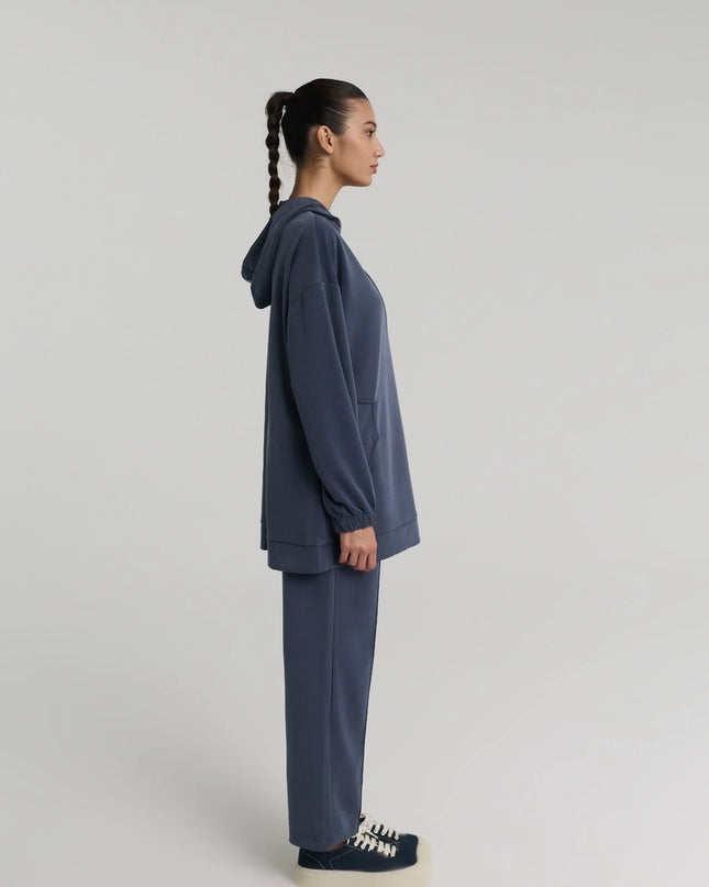 Half zipper Hooded Blouse