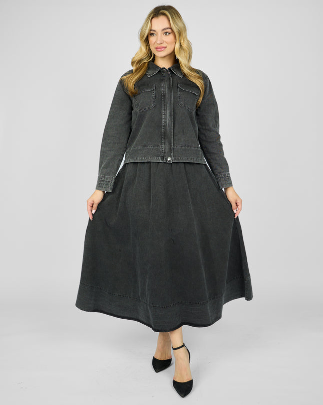 Denim skirt set