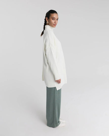 Wool Blouse with Side Buttons