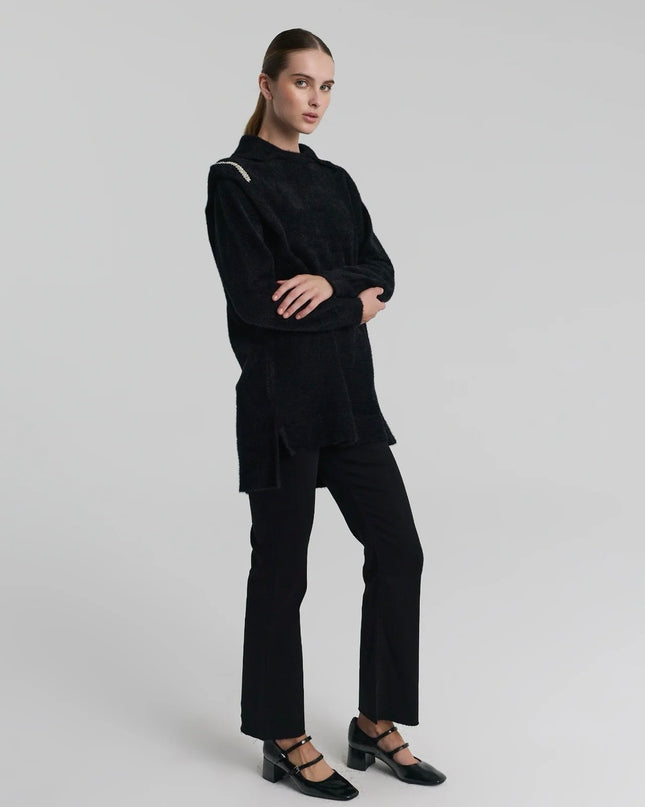 Wool Blouse with Crystal beads