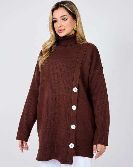 Wool Blouse with Side Buttons
