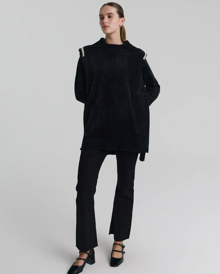 Wool Blouse with Crystal beads