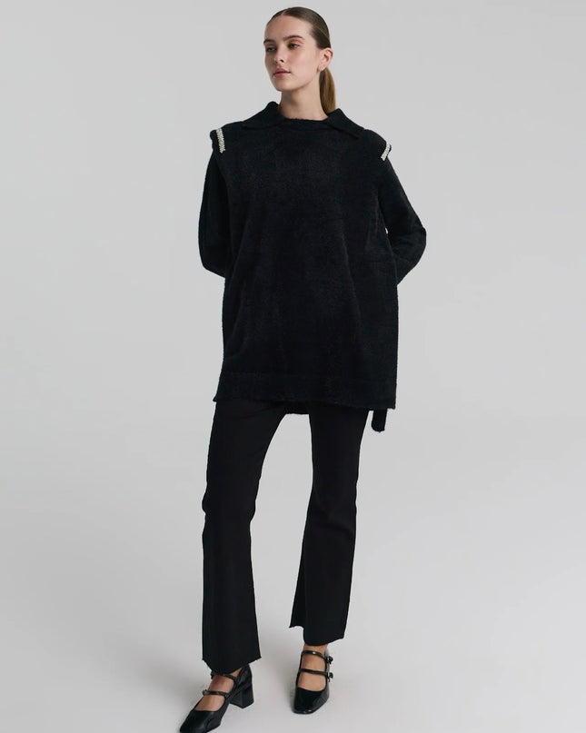 Wool Blouse with Crystal beads