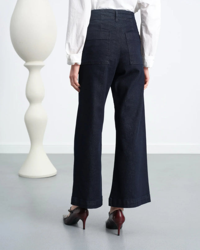 Slim leg stone embroidered pants