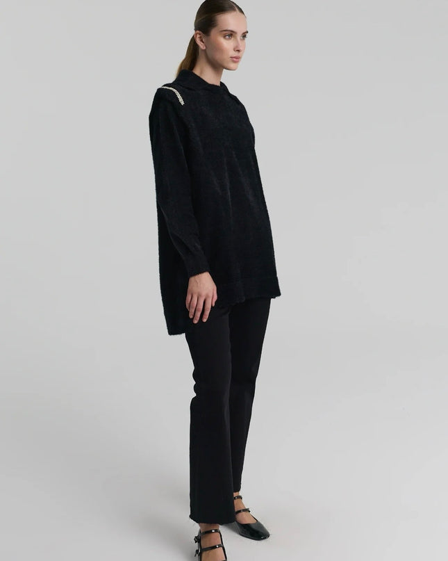 Wool Blouse with Crystal beads