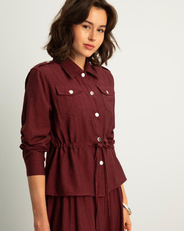 Drawstring Waist Skirt Set