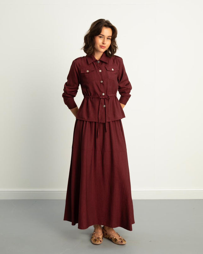 Drawstring Waist Skirt Set