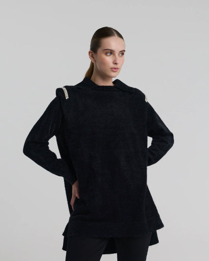 Wool Blouse with Crystal beads