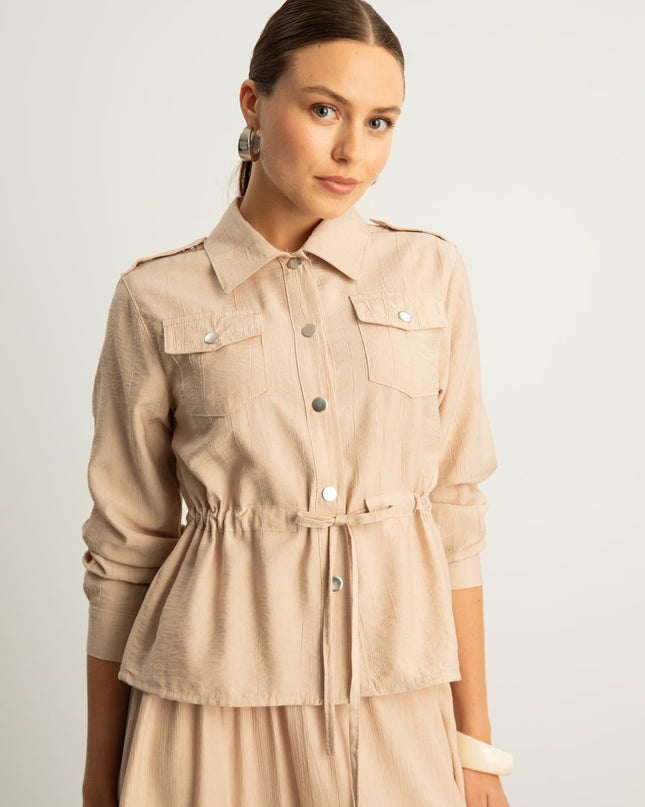 Drawstring Waist Skirt Set