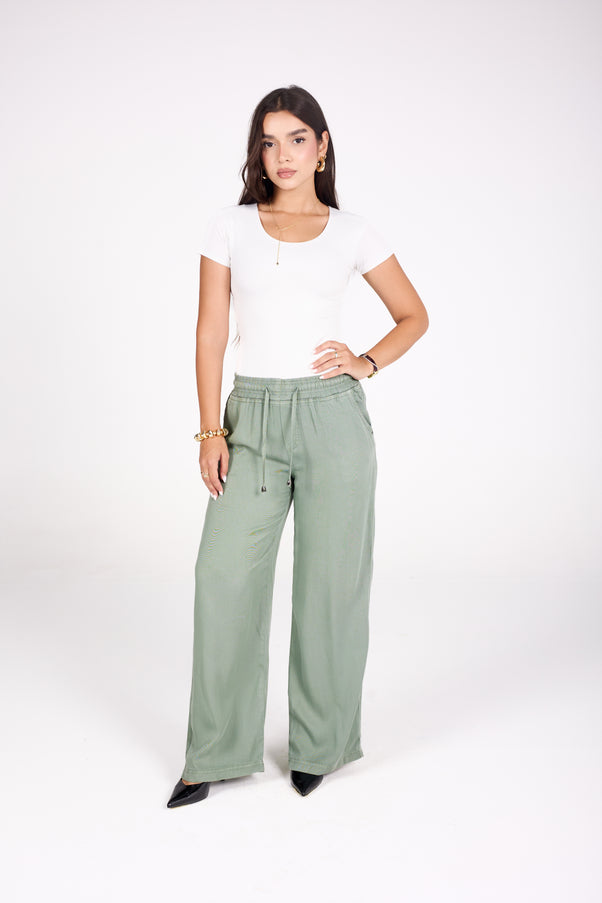 Breezy denim pants .. light mint