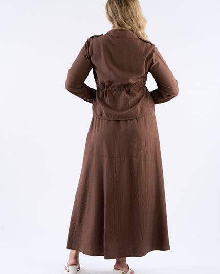 Drawstring Waist Skirt Set