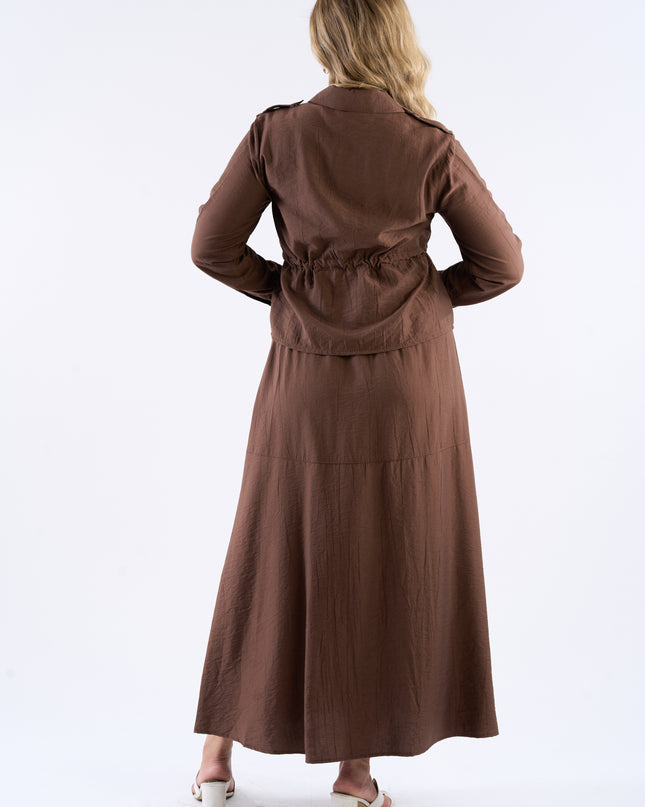 Drawstring Waist Skirt Set