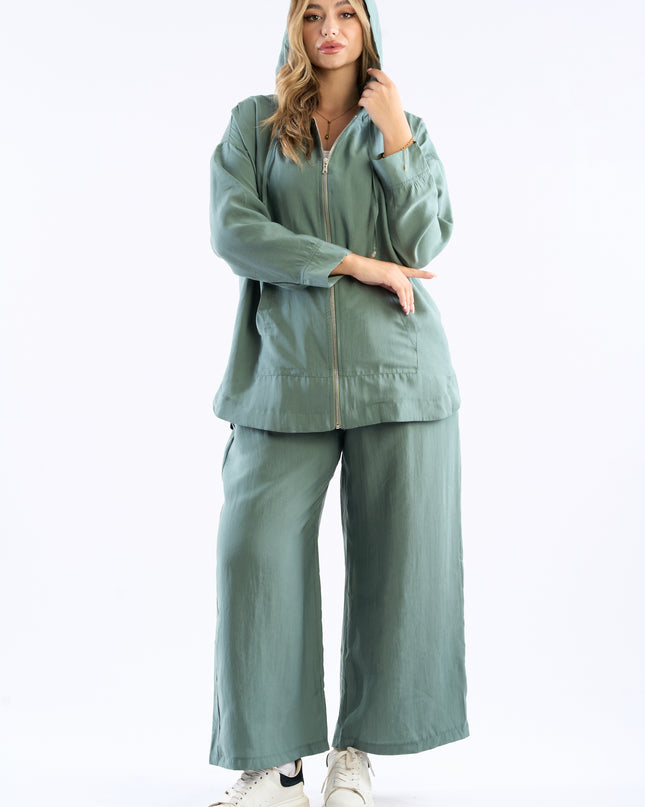Hooded zippered set