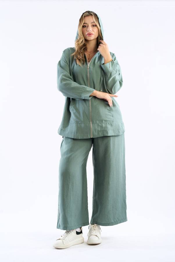 Hooded zippered set