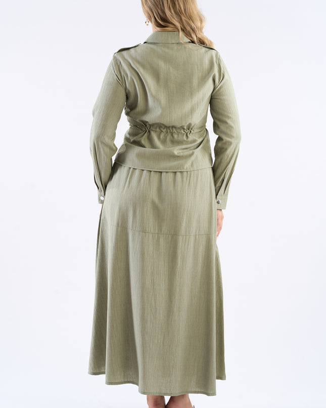 Drawstring Waist Skirt Set