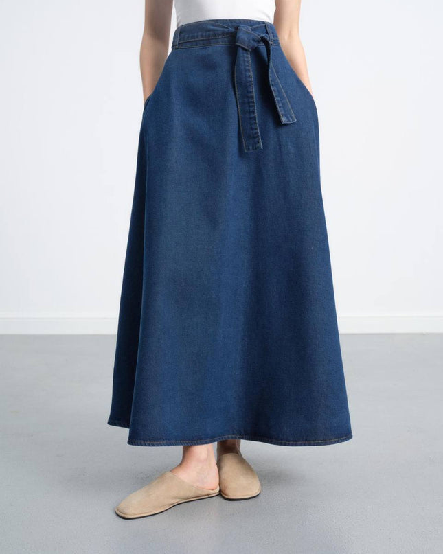 Classic Denim Maxi Skirt