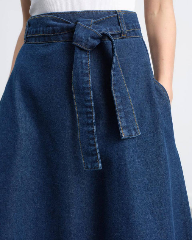 Classic Denim Maxi Skirt