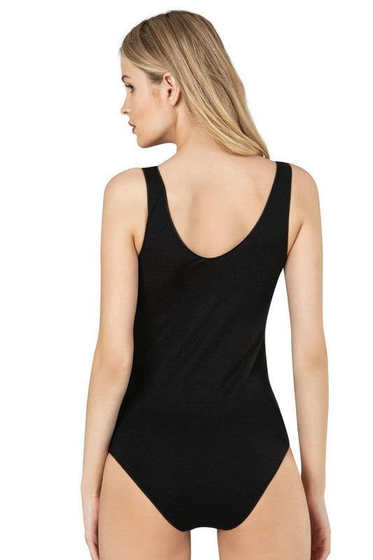Essential Scoop Neck Bodysuit - Black