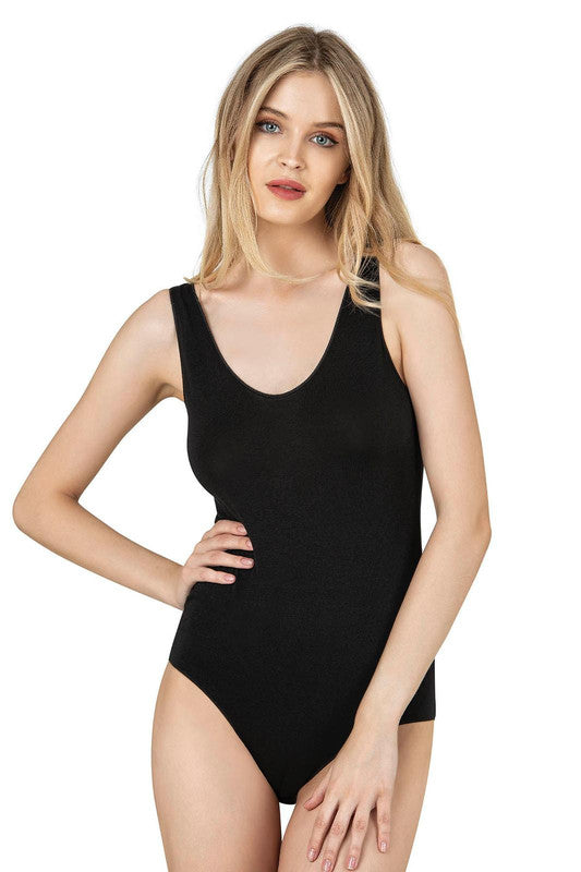 Essential Scoop Neck Bodysuit - Black