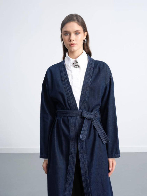 Oversized Belted Denim Duster