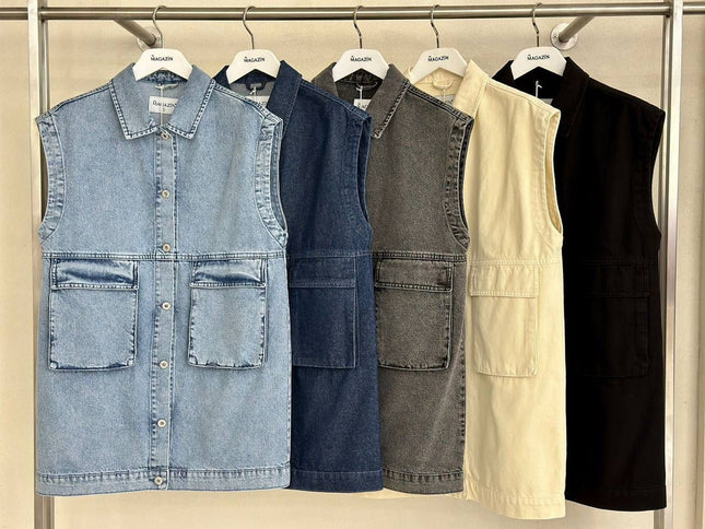 Classic Sleeveless Denim Vest