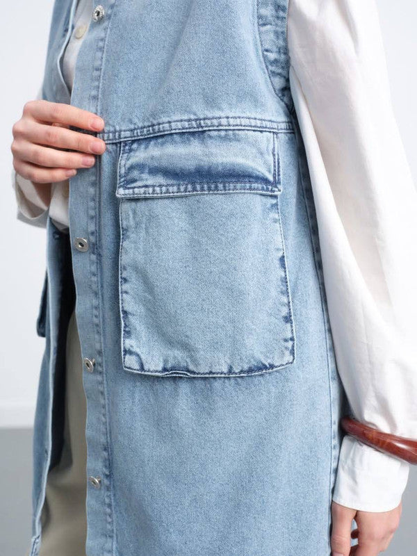 Classic Sleeveless Denim Vest