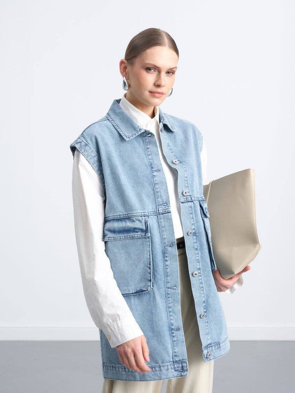 Classic Sleeveless Denim Vest
